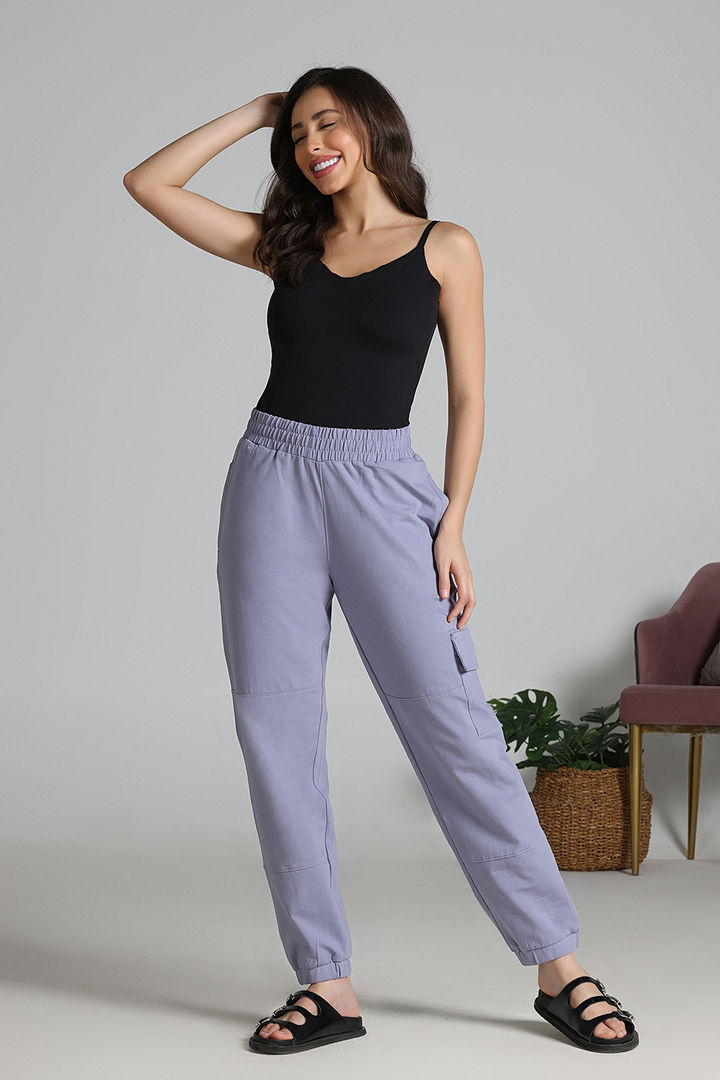 Zivame Knit Cotton Loungewear Bottom - Silver Bullet — image 5